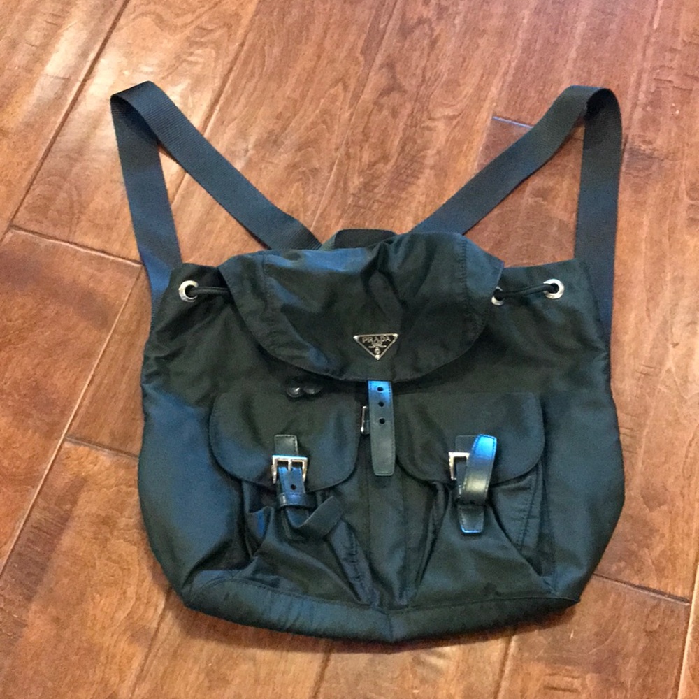 Prada! Green nylon Prada backpack!